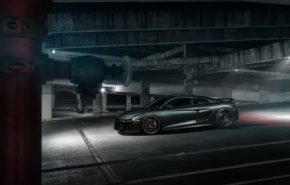 Audi R8, side view, 2018, V10, Vossen