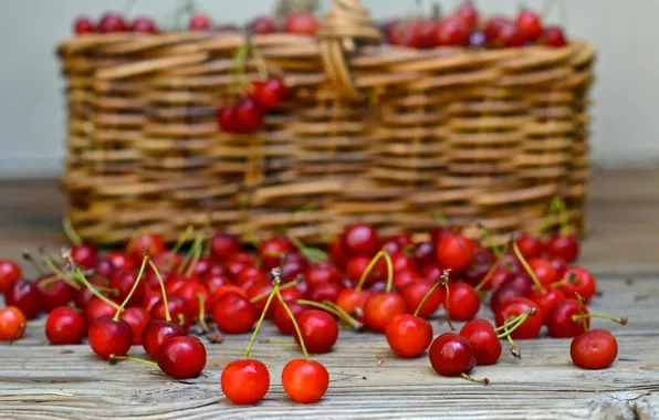 Cherry, berries, basket