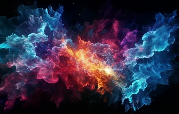 Picture colours, dark background, smokes