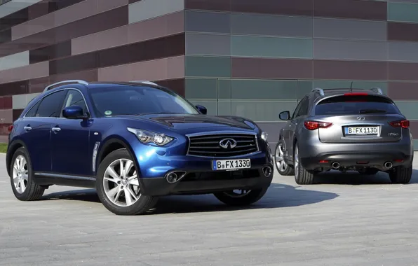 Blue, grey, background, jeep, Infiniti, Infiniti, rear view, the front