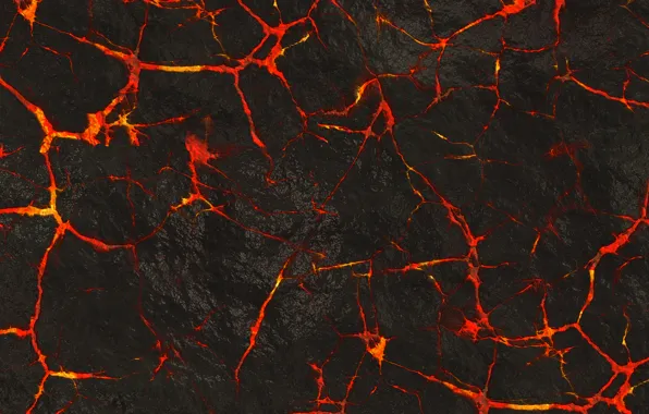 Surface, cracked, lava, red