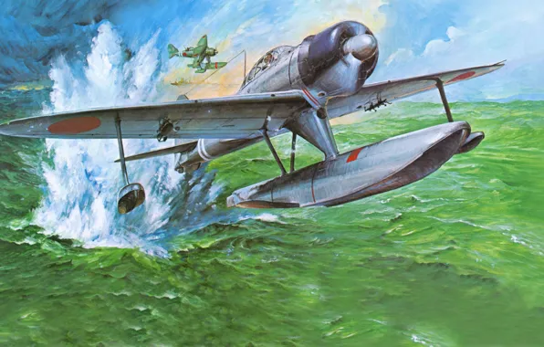 Picture Mitsubishi, Nakajima, Call, gidrostroitel, F1M, A6M2-N