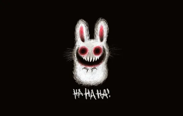 Figure, hare, laughter, teeth, ominous rabbit