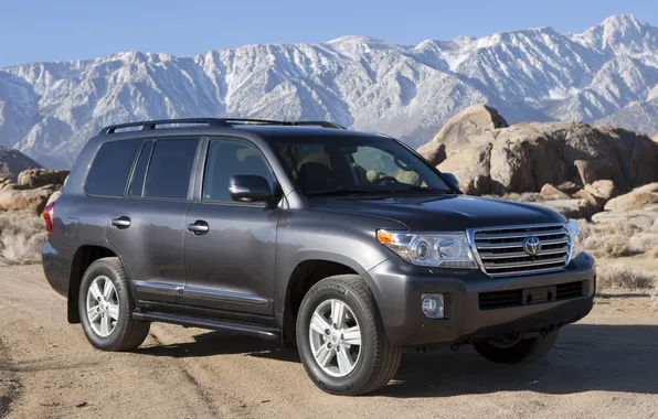Mountains, stones, jeep, SUV, toyota, the front, Toyota, land cruiser