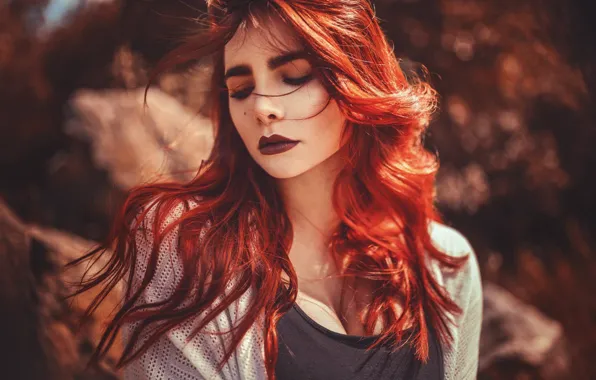 Girl, model, red, Julia Coldfront