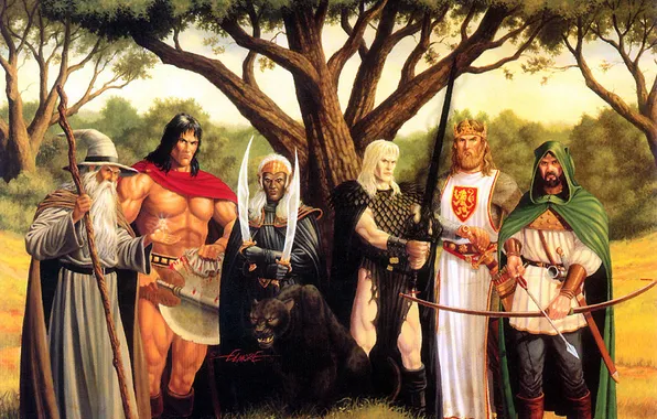 Picture Trees, Heroes, Warriors, Men, Warriors, Larry Elmore, Larry Elmore