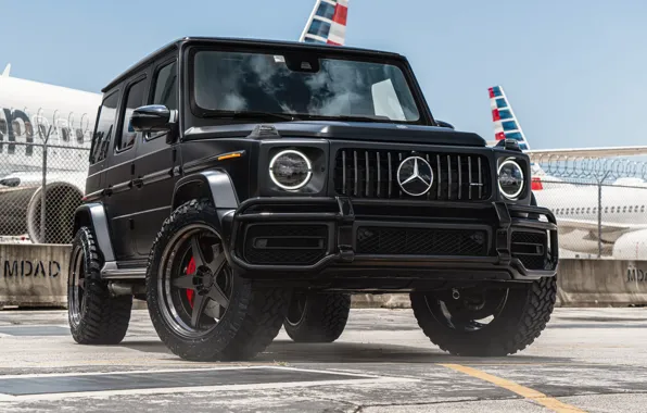 Mercedes-Benz, Mercedes, Black, Airport, Plane, G Class