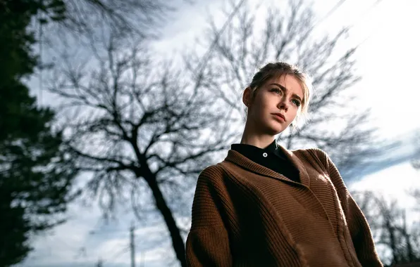 Look, portrait, shirt, sponge, sweater, bokeh, From Another Point of View