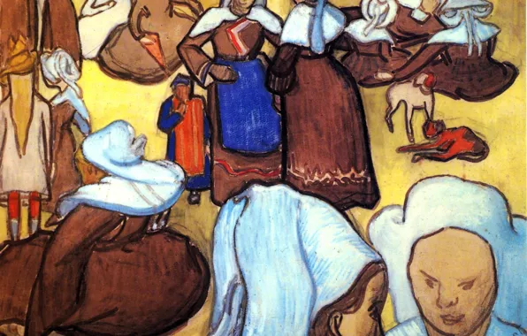 Vincent van Gogh, nuns, Breton Women, after Emile Bernard