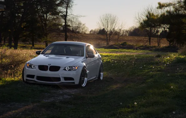 White, E92, M3, Daytime Running Lights