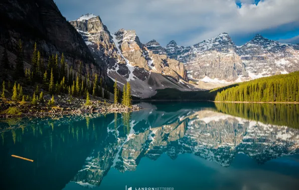 Picture forest, mountains, lake, Canada