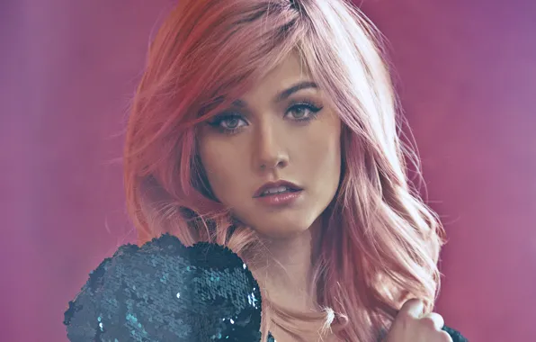 Look, girl, face, pose, background, arrows, hair, makeup