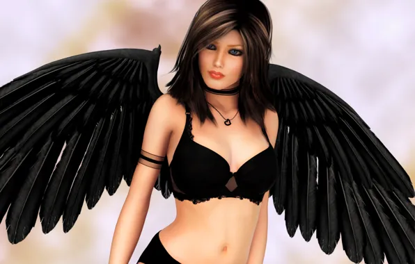 Look, girl, face, rendering, background, linen, angel, fallen