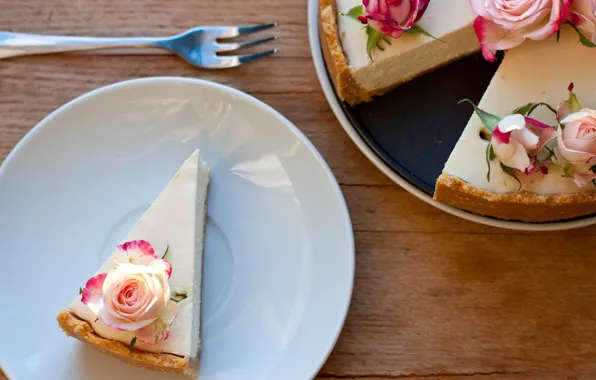 Roses, plate, cake, Natasha Breen