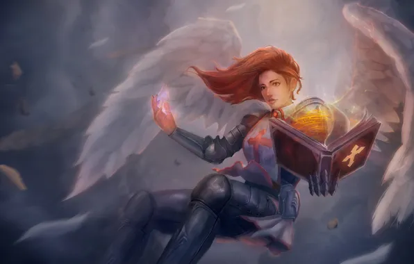 Fiction, magic, wings, angel, armor, art, book