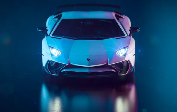 Auto, Lamborghini, White, Machine, Supercar, Aventador, Lamborghini Aventador, Rendering