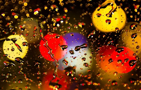 Glass, drops, lights