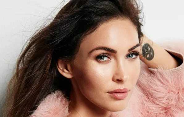 Look, Megan Fox, pose, Megan Fox, makeup, actress, brunette, tattoo