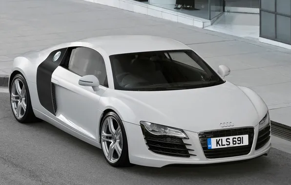 Audi, audi, silver, supercar, the front