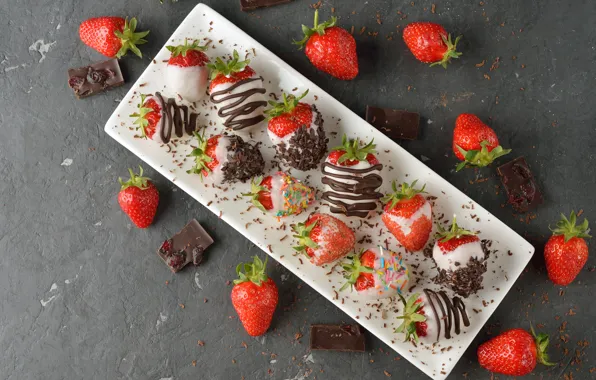 Picture berries, dessert, chocolate, dessert, chocolate-covered strawberries