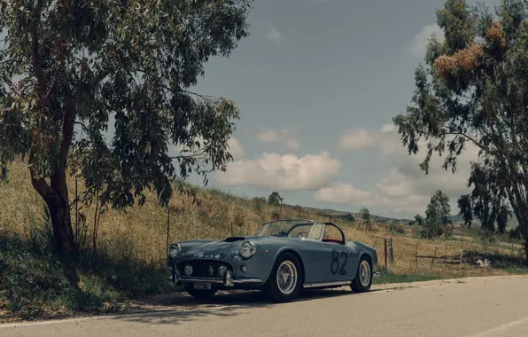 Car, 1960, Ferrari, sky, trees, 250, Ferrari 250 GT California Short Wheelbase