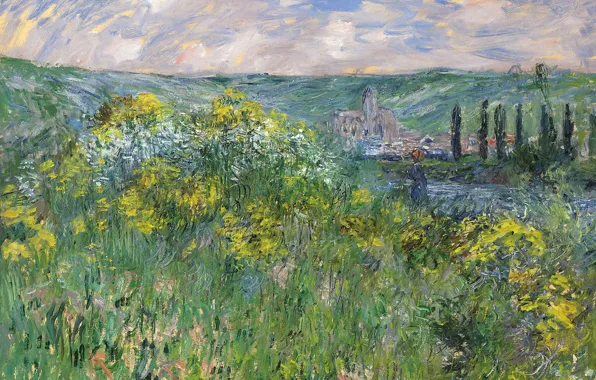 Picture nature, picture, Claude Monet, Landscape near Vétheuil
