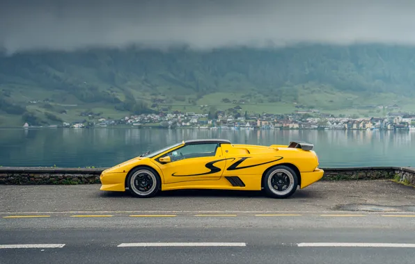 Picture Lamborghini, Diablo, 1998, side view, Lamborghini Diablo SV Roadster