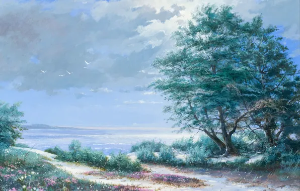 Landscape, painting, Maurice Harvey