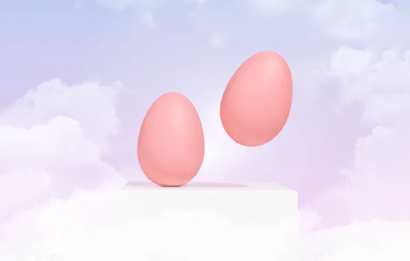 The sky, clouds, flight, holiday, heaven, eggs, spring, Easter