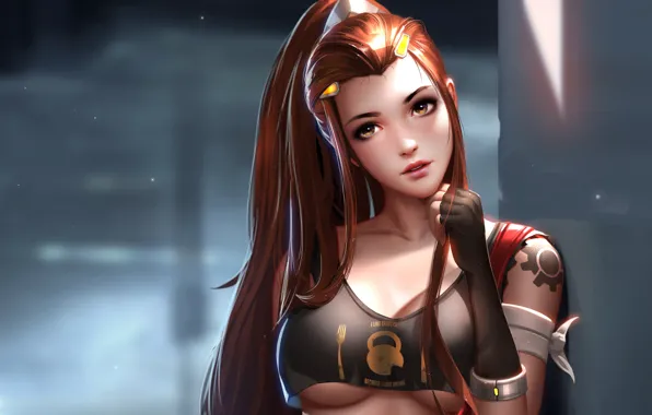 Girl, sexy, cleavage, long hair, boobs, anime, beautiful, pretty