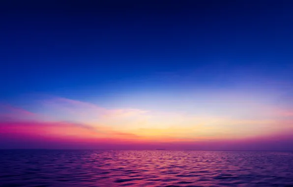 Picture sea, sunset, island, blue sky