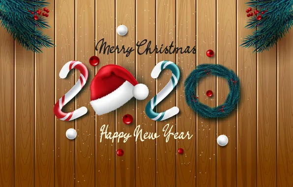 Branches, New Year, needles, postcard, template, 2020