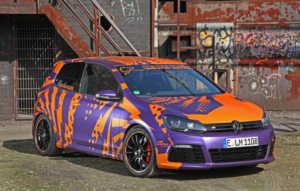 Picture Volkswagen, Purple, Racing, Golf, 2014, Cam, Shaft, Haiopai