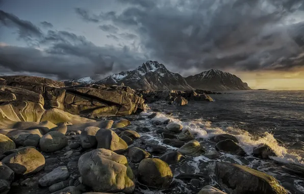 Picture water, shore, Stones