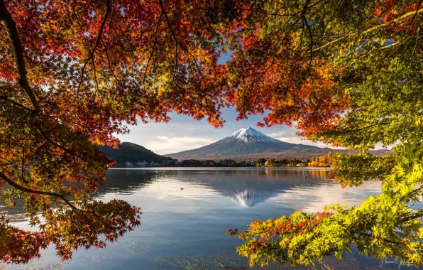 Lake, Japan, Japan, Fuji, autumn day, Kawaguchi