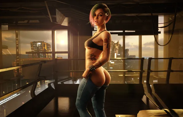 Ass, girl, characters, sexy, dresses, Cyberpunk 2077, Judy Alvarez, Judy Alvarez