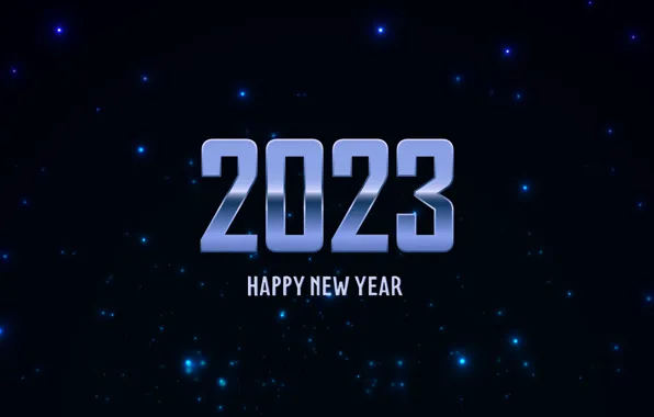 The sky, space, stars, night, the inscription, figures, New year, black background