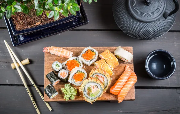Sticks, rolls, sushi, sushi, rolls, Japanese cuisine, soy sauce, sticks