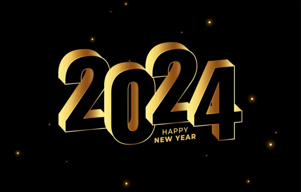 Figures, New year, date, composition, 2024, New Year 2024