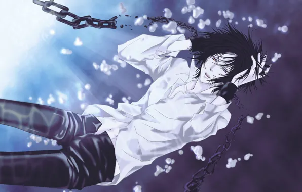 Bubbles, chain, art, dip, different eyes, katekyo Hitman reborn, mukuro rokudo, amano akira