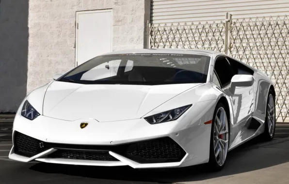 Lamborghini, white, beach, Hurricane, newport