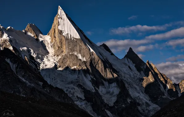 Picture the sky, clouds, snow, mountains, nature, rocks