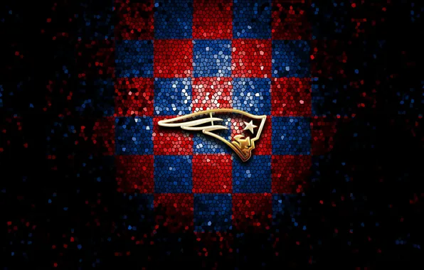 Wallpaper, sport, logo, NFL, glitter, checkered, New England Patriots