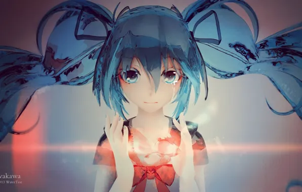 Girl, fish, anime, tears, art, vocaloid, hatsune miku, awakawayui