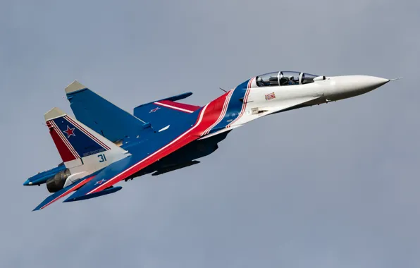 Picture aerobatic team, multi-role fighter, Su-30CM, Su-30SM, "Russian Knights"