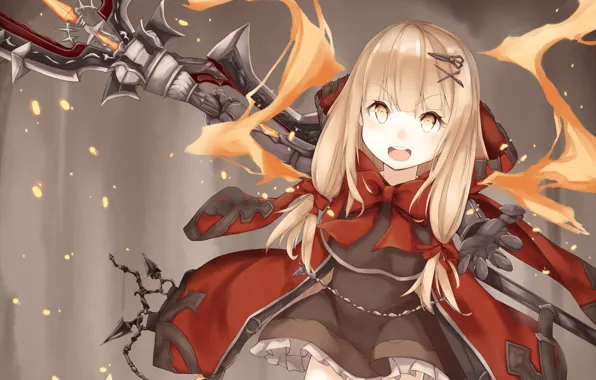 Weapons, fire, the game, art, girl, Sinoalice, Akazukin
