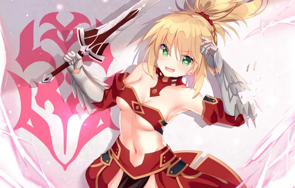 Kawaii, sword, armor, anime, ken, blade, flag, blonde