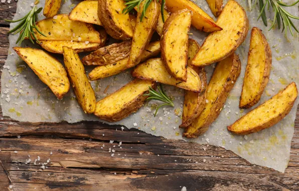Salt, rosemary, potatoes