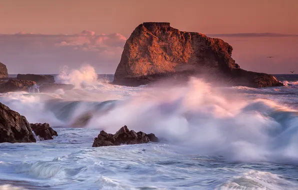 Sea, landscape, rocks