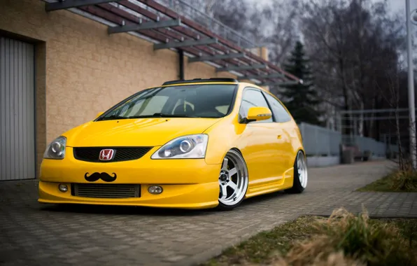 Honda, japan, yellow, jdm, tuning, jazz, low, stance